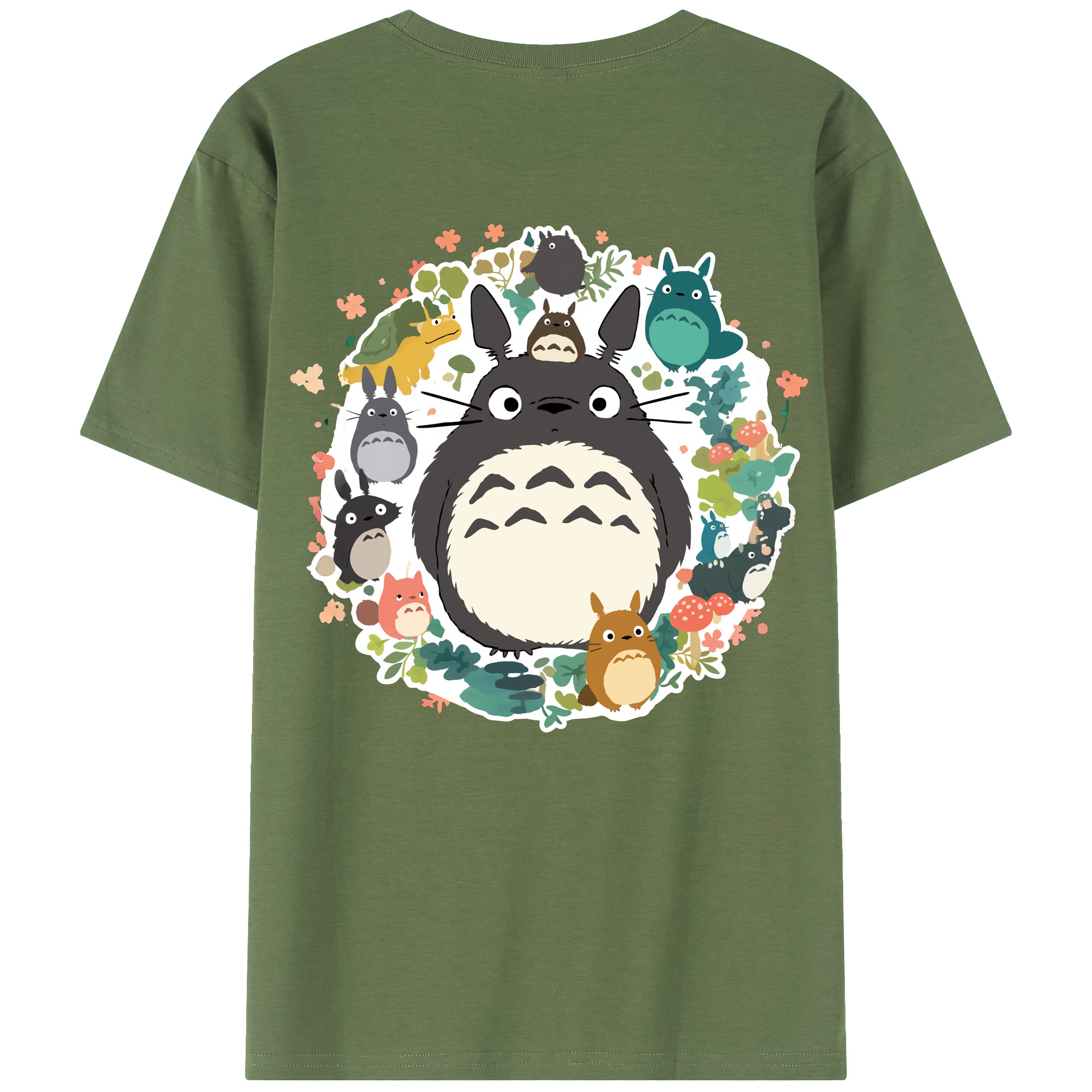 （画像用） となりのトトロ 草壁メイ 草壁サツキ My Neighbor Totoro Satsuki Kusakabe Mei Kusakabe 綿100％ メンズ半袖Tシャツ（バックプリント） 通気性